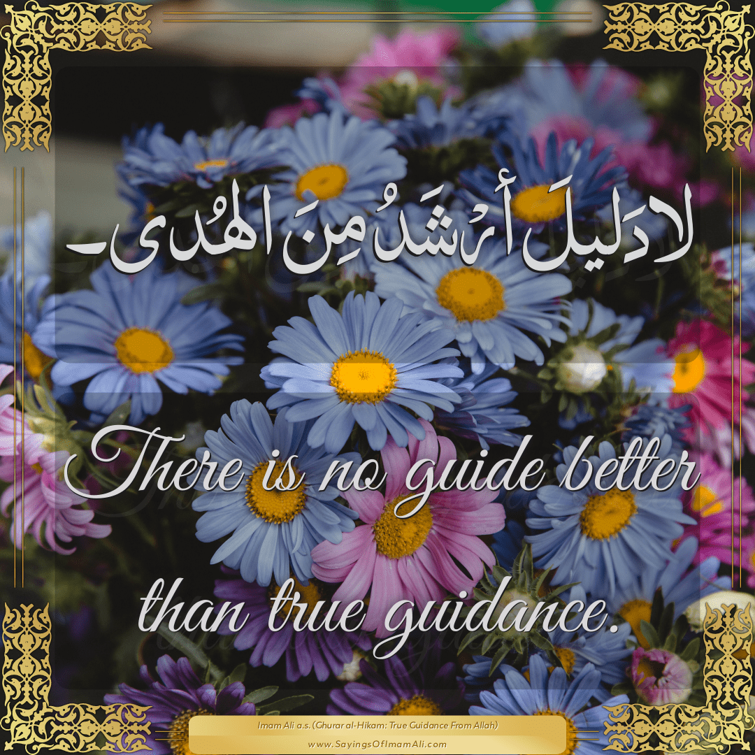 There is no guide better than true guidance.